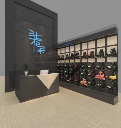 现代服装鞋店3D模型下载